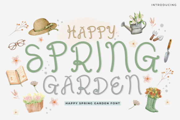 Happy Spring Garden Font: Handwritten Charm for Crafters & Sellers